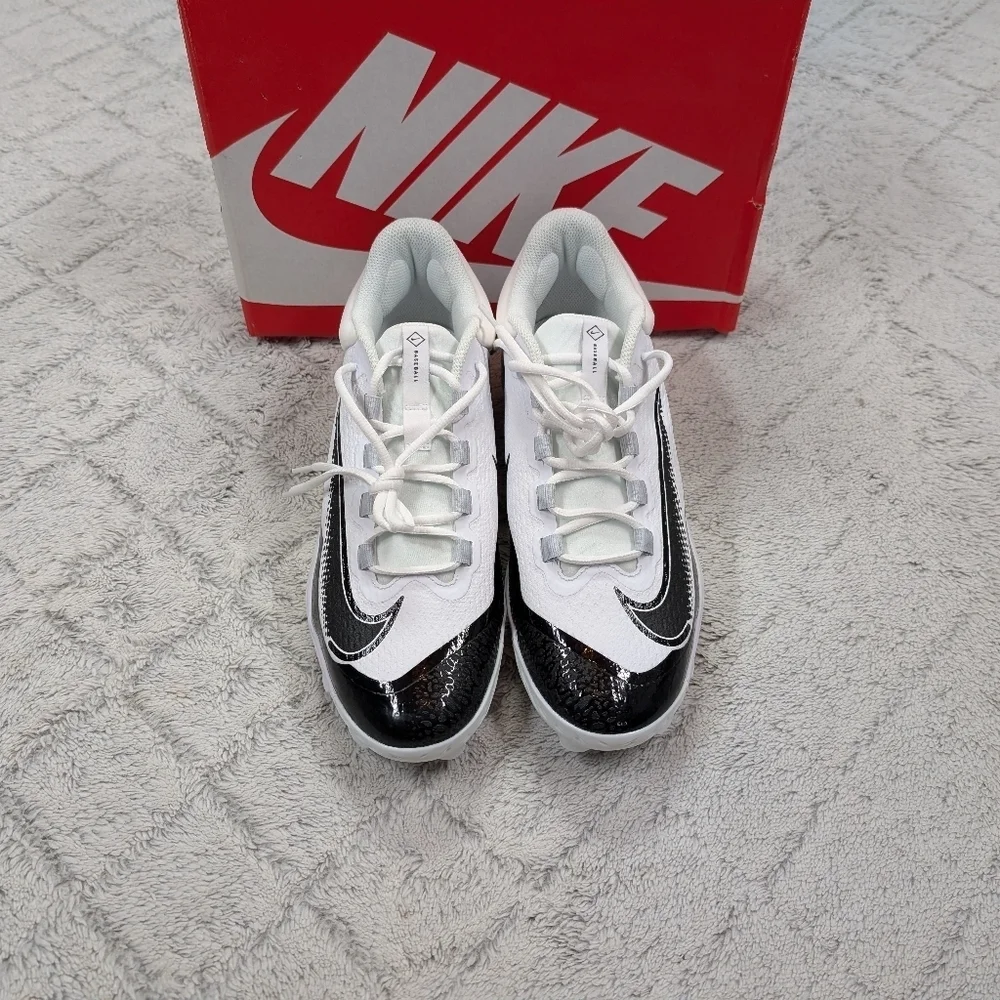 Nike Alpha Huarache Elite 4 Low MCS Baseball Cleats 11.5 White Black FD6255-101